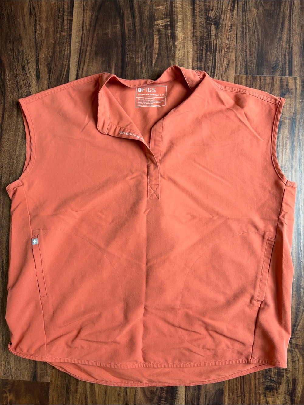 Figs Rafaela Scrub Top in Terracotta